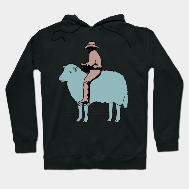 Cowboy Riding a Sheep Hoodie by isstgeschichte